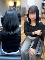 ルアナ 名古屋店(Luana) 地毛風髪質改善ストレートでつくるミディアムブルーブラック