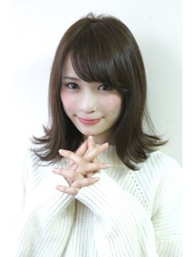レックス 中野(rex) 小顔に見せるヘア/ミディアム外ハネスタイル