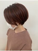 ハンサムショート×オレンジハイライト