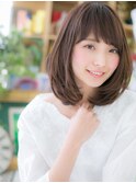 斜めバング黒髪グレイアッシュ小顔ロングボブ北浦和20代30代40代