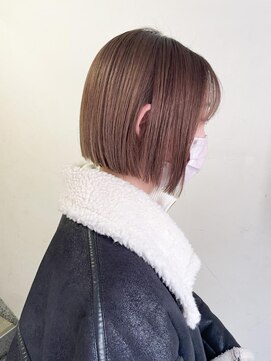 キャンバス バイ ネオリーブ 横浜西口(Canvas by neo.) ミニボブ　ぷつっとボブ　ぱっつんボブ　ベージュ