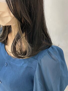 フォト イケブクロ(foto IKEBUKURO) 小顔ネビージュオリーブベージュブリーチセミディレイヤー韓国