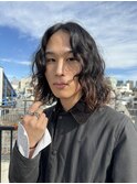 ミディアムパーマ/メンズパーマ/メンズボブ/ハイライトボブ
