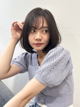 クラン(Chlan) 大人愛され韓国風ボブ×艶感暗髪ウェットヘア×シースルーバング