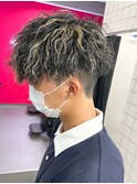 メッシュハイライトスパイラルパーマツイストパーマツーブロック