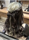 *.髪リボンハーフツイン.*