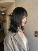 ダークオリーブカラー&ストレートパーマ