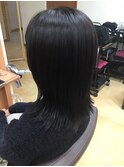 うるツヤ髪質改善大人可愛いハッシュカット黒髪ミディアムヘア