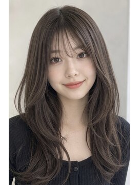 ヘアーエボリューション 透明感グレージュ×ふんわりくびれレイヤーロング