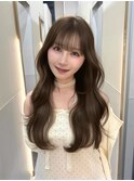 オリーブベージュ ヘーゼルベージュワンホン韓国レイヤーカット