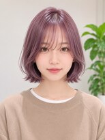 エイチエムヘアーホーム 池袋2号店(H M hair home)&nbsp;ピンクベージュ/レイヤーボブ/韓国巻き/顔周りカット/池袋