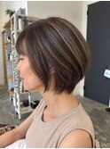 大人女性に似合うひし形ショート|若すぎず上品な美シルエット