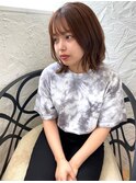 切りっぱなしボブ 濡れ感 ナチュラル　抜け感