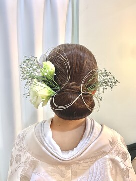 ブラウ ネイル パーティー(Blau Nail Party) 艶っと花嫁ヘア 水引×生花