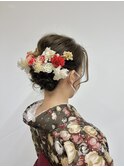 【BelleCoupes】袴着付け お花アレンジ和装ヘア編み込みまとめ髪