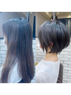 バンプ ギンザ(BUMP GINZA) 白髪ぼかしハイライト/絶壁解消/ひし形大人ショートボブ/聖