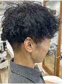 MEN'S HAIR  センターパート　ツイストスパイラル　コンマヘア