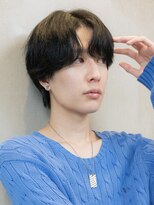 ワンカールセンター分けニュアンスメンズマッシュ