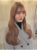 透明感ベージュ/ハニーベージュ/ロングレイヤー/ENTER 天神店