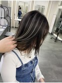 ハイライトハイトーンダブルカラー20代30代40代前髪ブリーチ