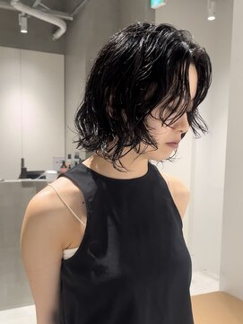 テクネ 天神大名(techne) 天神大名顔周りレイヤーカットミディアムボブタッセルボブパーマ