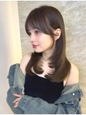 オリーブグレー/ボブ/顔周り/小顔/レイヤー/髪質改善/縮毛矯正