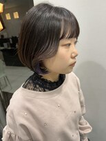 バイ ユア オウン フラワーズ コロン カバ 松本駅前(buy your own flowers : kava)&nbsp;20代30代小顔カットイヤリングカラー丸みボブラベンダー