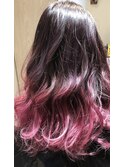 菊池指名　グラデーション　パープル　カラー