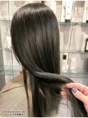 yuistyle/ブリーチなしグリーンくびれヘアくすみベージュマロン