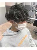 グランマッシュハイライト冬カラーホワイティアッシュ抜け感ヘア