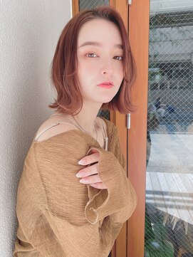 ルービック 梅田茶屋町(Rubik) 透明感オレンジブラウン◎大人ヘルシーボブ