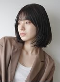 ココアベージュ/黒髪/ボブウルフ/グレージュカラー/大船店