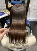 プラチナグレージュ波巻きパールベージュたまねぎヘアボブウルフ