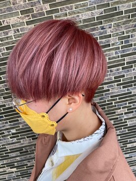 ヘアーアトリエ ラフェル(hair atelier Rafel) マッシュ ピンクベージュ
