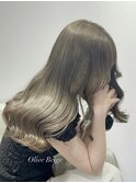 10447秋色オリーブグレージュ髪質改善透明感カラーワンホンヘア