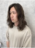 メンズ　ロングパーマ　サーフカール