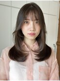 髪質改善/透明感シアカラー+顔周りレイヤーカットセミディ