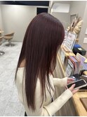 チェリーレッド　暖色　三ノ宮　元町　髪質改善　 透明感カラー