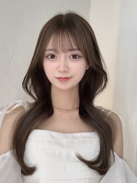 レイリー 原宿 表参道(Rayreee) くびれレイヤー×シースルーバング/透明感ダスティグレー