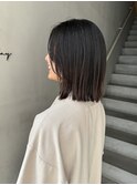 重ためボブ 顔周りレイヤー 外ハネボブ 黒髪ボブ