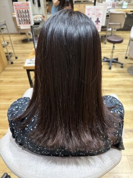 フィゼル あべのルシアス店(Aujua fizelle) オフブラック艶髪カラー