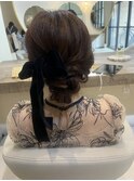 リボンヘアアレンジ