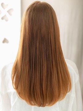 カバーヘア ブリス 上尾西口店(COVER HAIR bliss) 透明感カラーペールオレンジ顔周りレイヤーロングY上尾10代20代