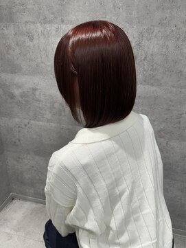 ルイス(L'wis) ピンクブラウン学割U24ケアブリーチ渋谷10代20代30代暖色系ボブ