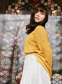 ナチュラル大人可愛い黒髪暗髪ニュアンスゆるふわ地毛風カラー
