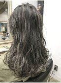 カーキグレイジュハイライトミディ【池袋/20代/30代/40代】