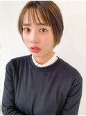 前髪インナーカラー/イヤリングカラー◆前下がりボブ