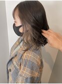 20代30代40代小顔カットインナーカラー透け感ナチュラルボブ