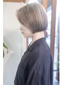 《Utoo e's つくば美容室 》ブリーチ２回◎ブロンドベージュボブ