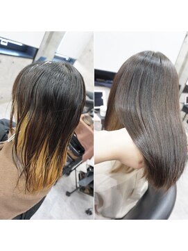 ヘアテリア リュウ 大塚(hair teria ryu) 面を整えてツヤ髪・表面髪質改善ストレート/インナーカラー
